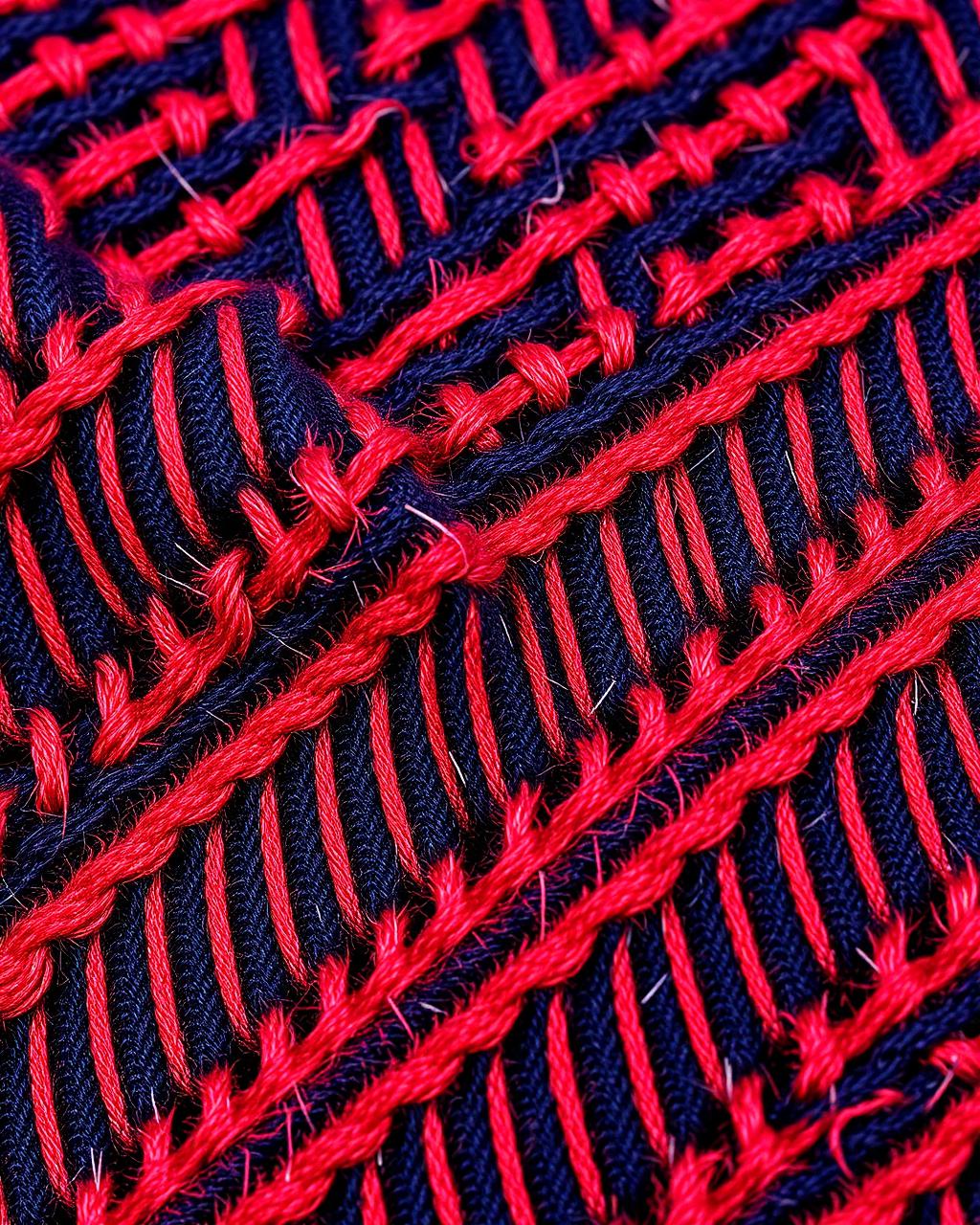 Dettaglio chevron rosso e blu